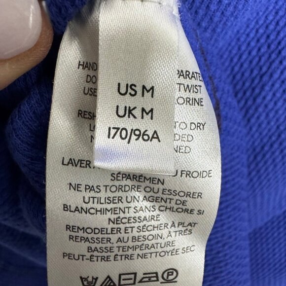 Free People Women’s Size Medium Royal Blue Thermal Top Long Sleeve knit cuff - Picture 6 of 12